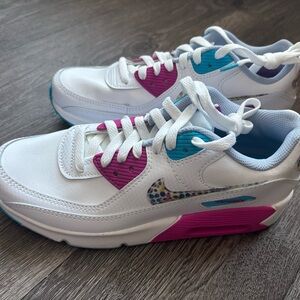 Big Kid's Nike Air Max 90 LTR SE White/Multi-Color
